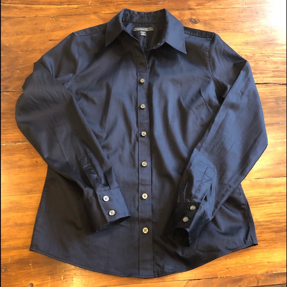 🍂 2/$25 Banana Republic non iron fitted navy blue